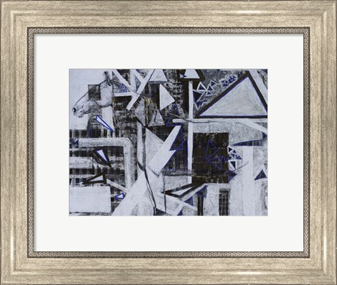 Framed Blue Horse II Print