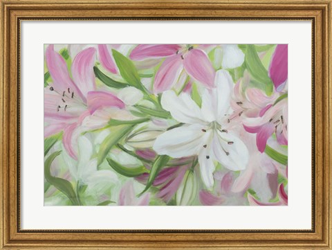 Framed Pink and White Lilies IV Print