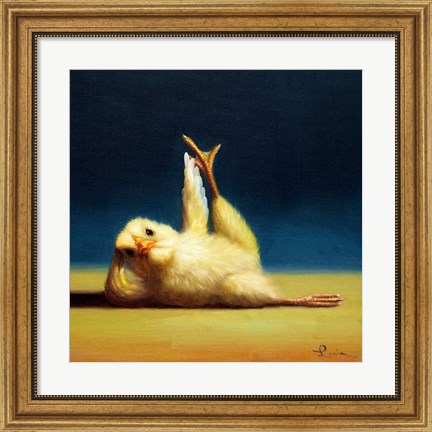 Framed Yoga Chick Side Leg Lift Print