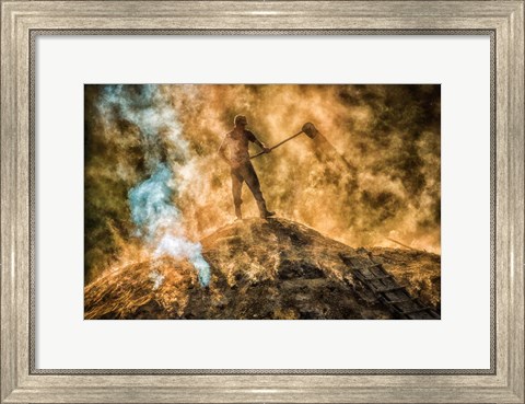 Framed Charcoal factory III Print