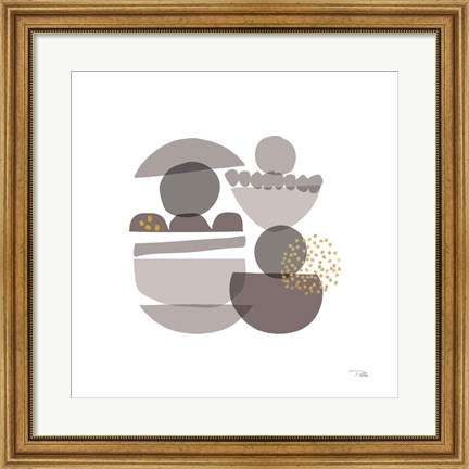 Framed Crowded Forms grey III Print