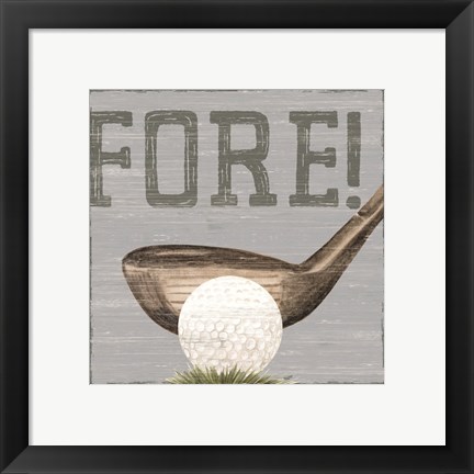 Framed Golf Days neutral V-Fore! Print