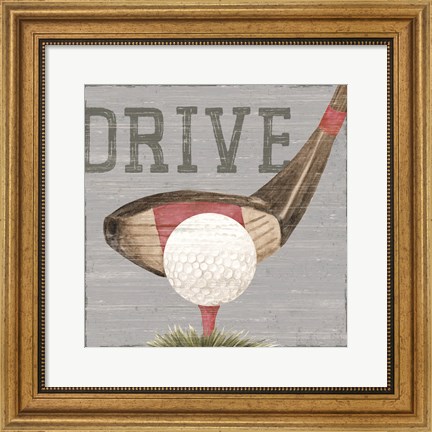 Framed Golf Days neutral VIII-Drive Print