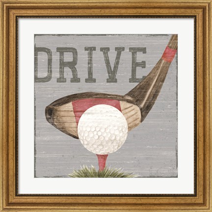 Framed Golf Days neutral VIII-Drive Print