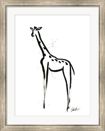 Framed Inked Safari IV-Giraffe 2 Print