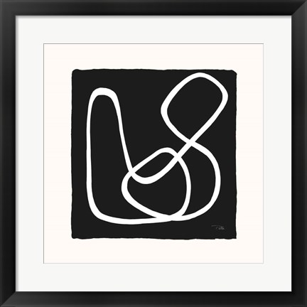 Framed Lines &amp; Curves on black II Print