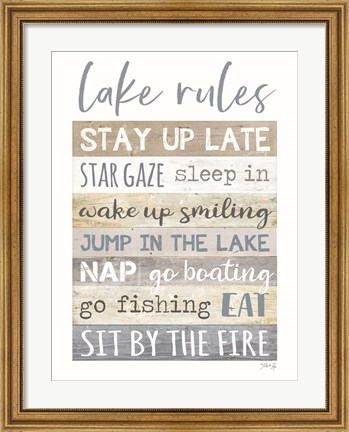 Framed Lake Rules Print