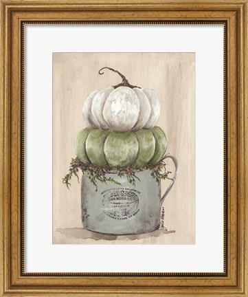 Framed Enamelware with Pumpkin Print