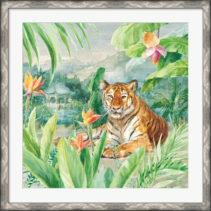 Framed Lounging Tiger Print