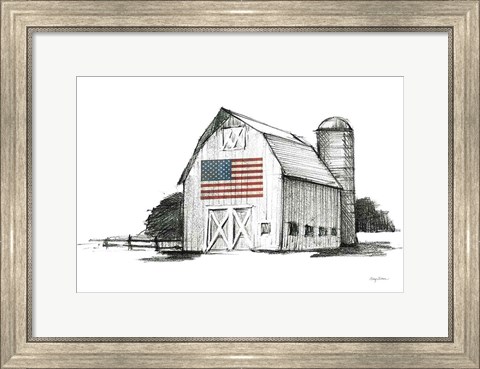 Framed Patriotic Barn Print