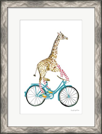 Framed Giraffe Joy Ride I No Balloons Print