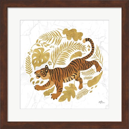 Framed Big Cat Beauty VII Gold Print