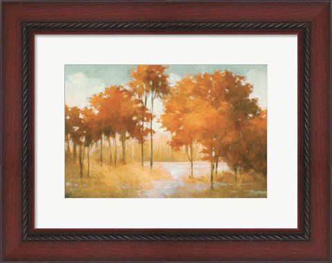 Framed Autumn Lake Orange Print