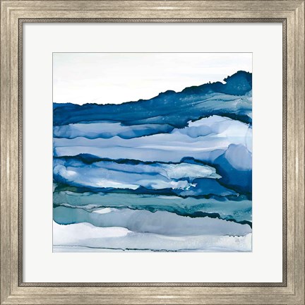 Framed Blue Grayscape III Print