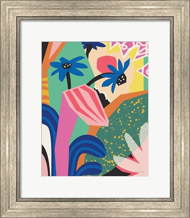 Framed Blue Daisies Print