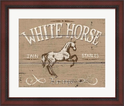 Framed Horse Signs II Neutral Print