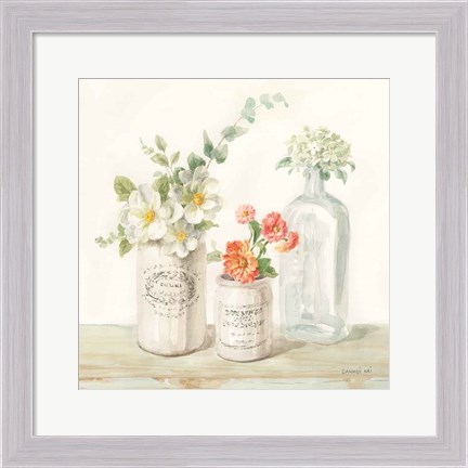 Framed Marmalade Flowers III Print