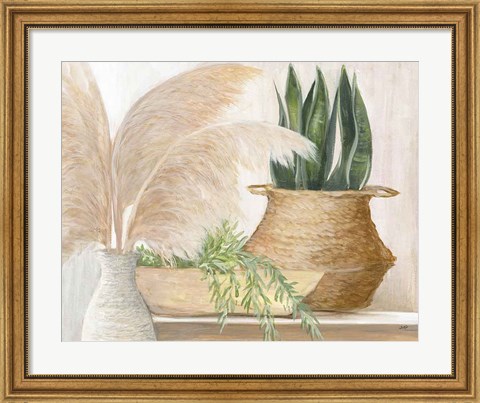 Framed Grasses and Greens Print