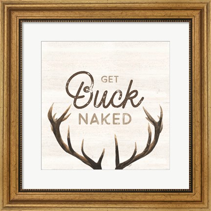 Framed Bath Art I-Buck Naked Print