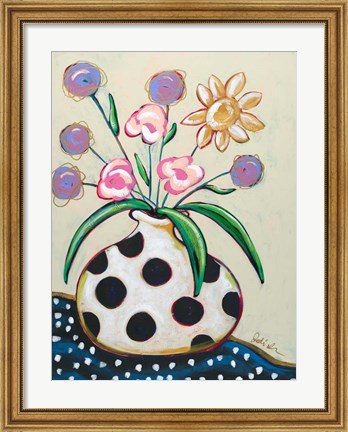 Framed Pop Florals II-Dots Print