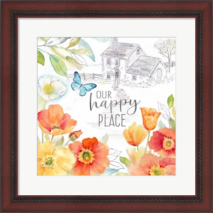 Framed Happy Poppies VI Print