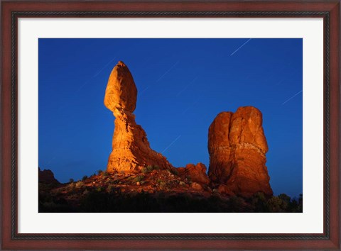 Framed Balanced Rock Arches Star Trails Print