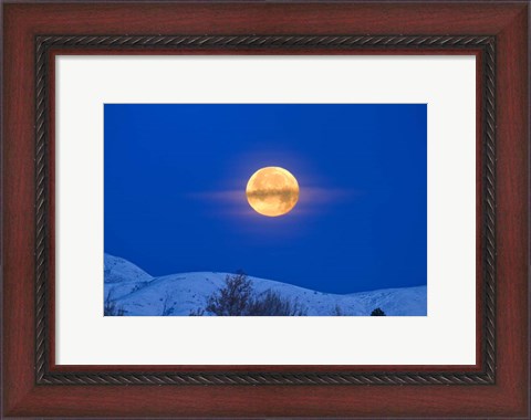 Framed Moonset Oquirrh Mountain 1219 Print