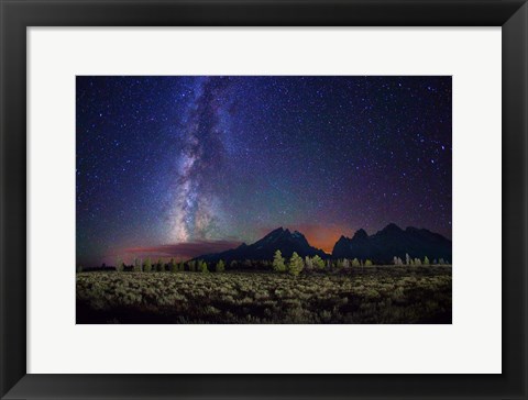 Framed Stars Tetons Cascade Overlook Print