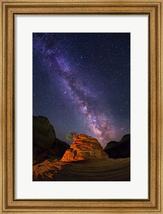 Framed Zion&#39;s Struggling Little Tree with Milky Way Print