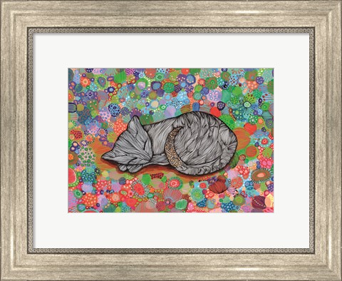 Framed Kitty Nap Print