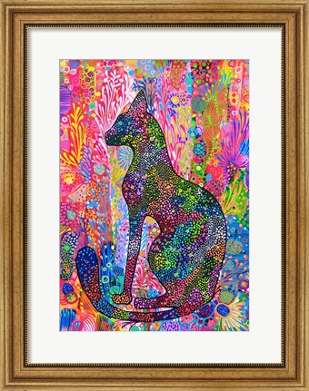 Framed Cat Sillouette 2 Print