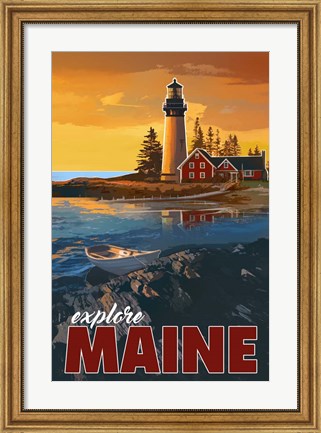 Framed Explore Maine Print