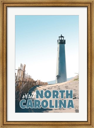 Framed Visit North Carolina Print