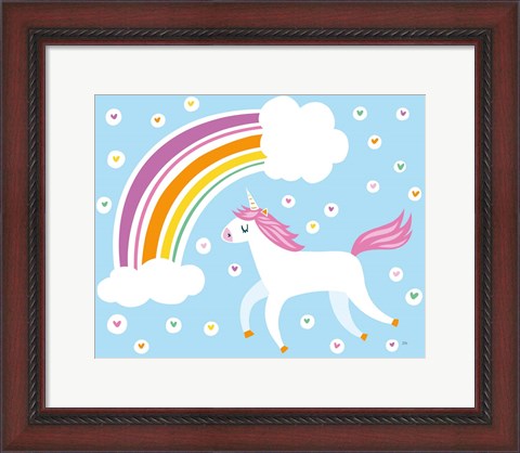 Framed Happy Unicorn Print