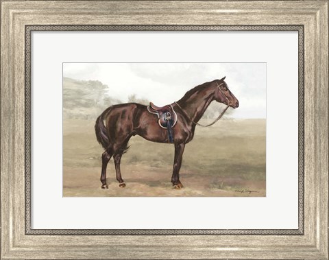 Framed Black Horse Light Print