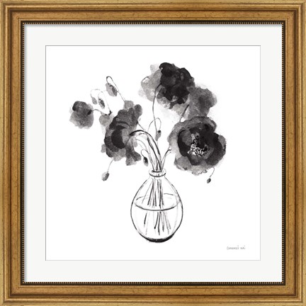 Framed Garden Cuttings II Black Print