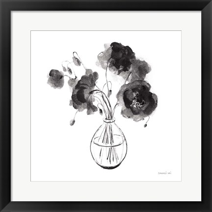 Framed Garden Cuttings II Black Print