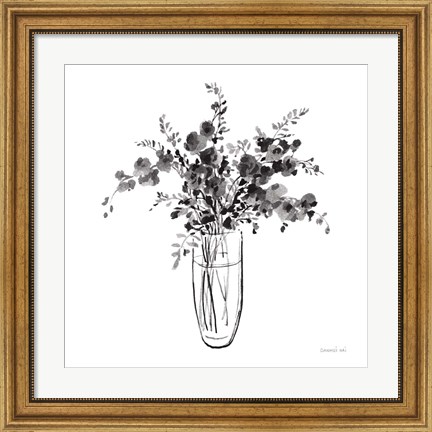 Framed Garden Cuttings I Black Print