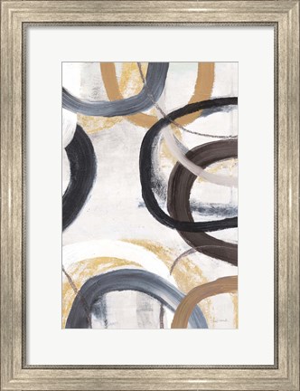 Framed Dwell I Gold Neutral Crop Print