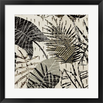 Framed Grey Palms I Print