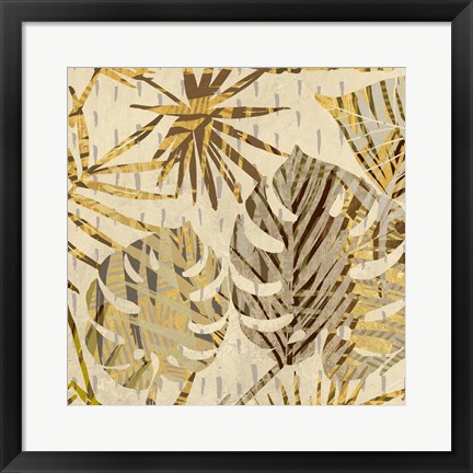 Framed Palm Festoon Gold II Print