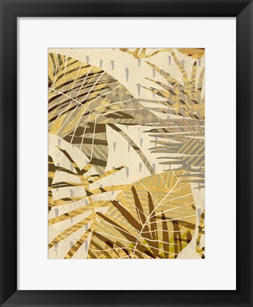 Framed Golden Palms Panel I Print