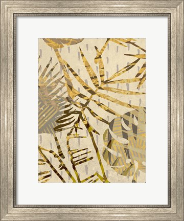 Framed Golden Palms Panel II Print