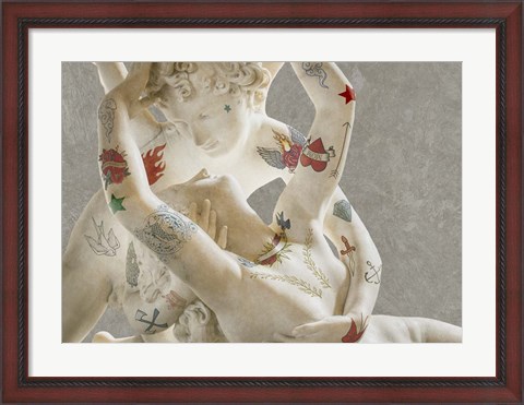 Framed Tattooed Lovers (Cupid &amp; Psyche) Print