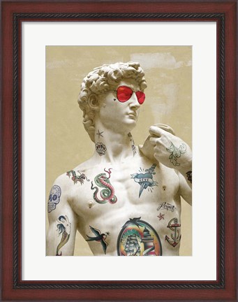 Framed Tattooed David Print