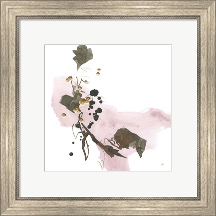 Framed Gold Dots IV Pink Print