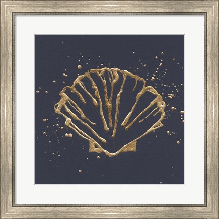 Framed Gold Scallop I Print