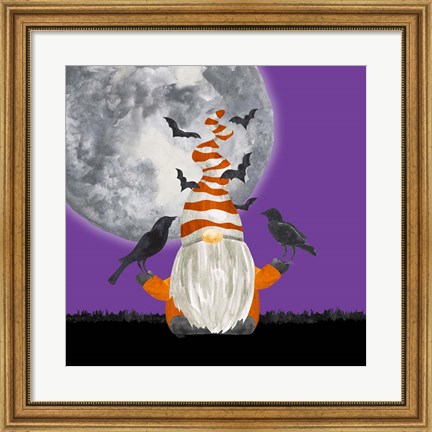 Framed Gnomes of Halloween II-Bats Print