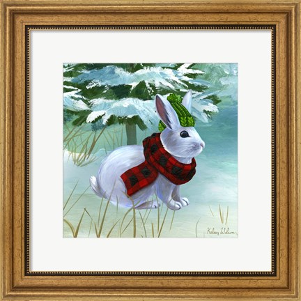 Framed Winterscape III-Rabbit Print