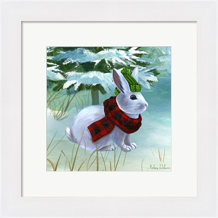 Framed Winterscape III-Rabbit Print